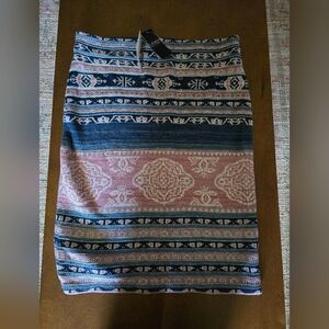 Ralph Lauren Blue and Pink Midi Pencil Skirt Resort Wear